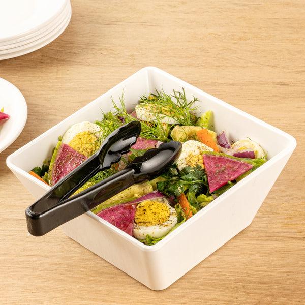 Restaurantware Cater Tek Black Plastic Catering Tongs - 6" - 1 Count Box