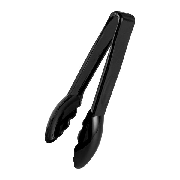 Restaurantware Cater Tek Black Plastic Catering Tongs - 6" - 1 Count Box
