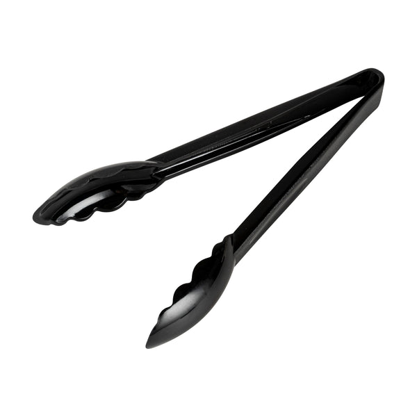 Restaurantware Cater Tek Black Plastic Catering Tongs - 9" - 1 Count Box