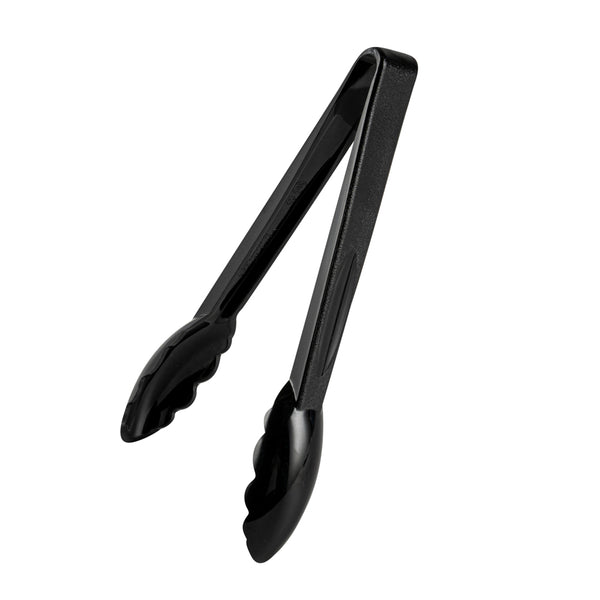 Restaurantware Cater Tek Black Plastic Catering Tongs - 9" - 1 Count Box