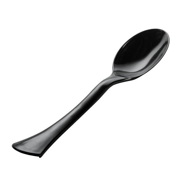 Restaurantware Cater Tek Black Plastic Serving Spoon - 9 3/4" - 100 Count Box
