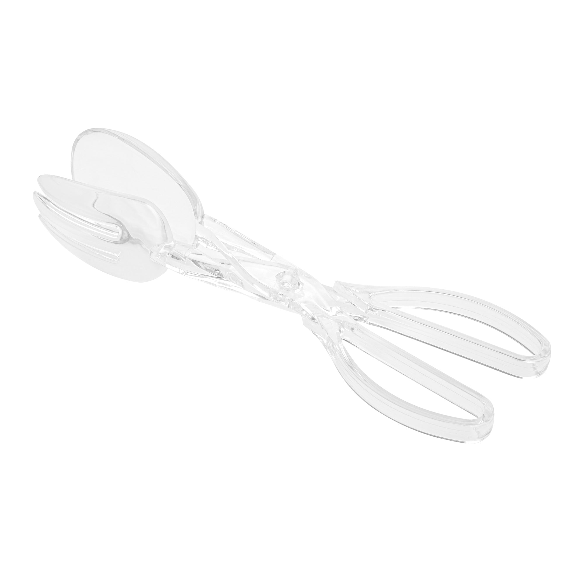 restaurantware Cater Tek Clear Plastic Salad Tongs - Recyclable - 11 1/2" x 2 3/4" x 2 3/4" - 100 count box