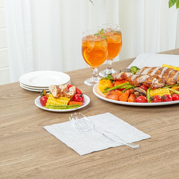 Restaurantware Cater Tek Clear Plastic Serving Fork - 8 1/2" - 100 Count Box