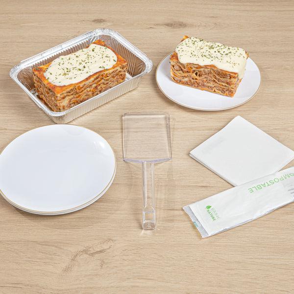 Restaurantware Cater Tek Clear Plastic Serving Spatula - Recyclable - 10" - 100 Count Box