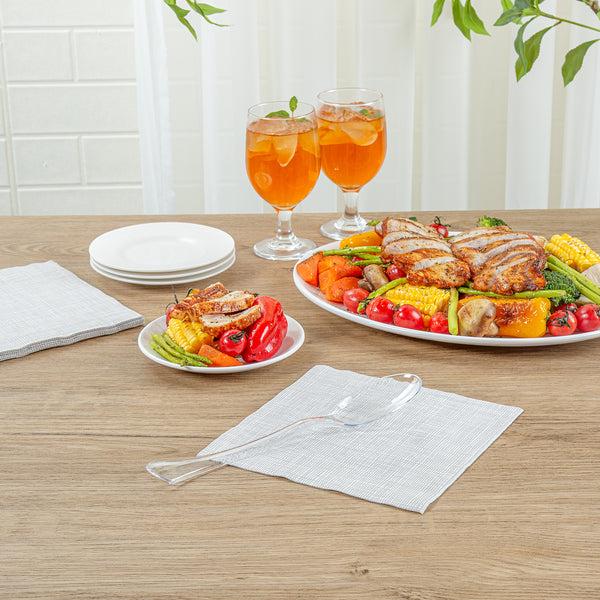 Restaurantware Cater Tek Clear Plastic Serving Spoon - 9 3/4" - 100 Count Box