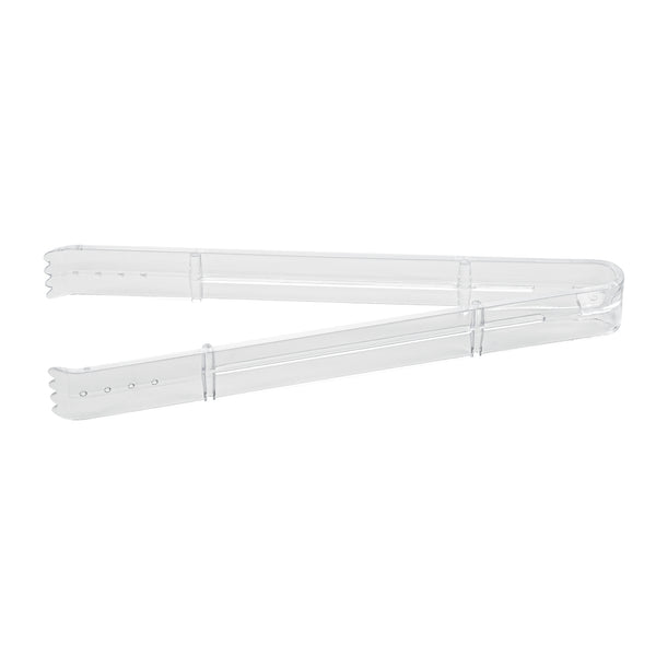 Restaurantware Cater Tek Clear Plastic Tongs - Serrated Heavy Duty - 9" - 100 Count Box