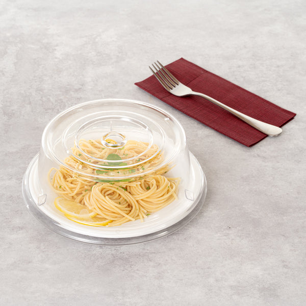 Restaurantware Cater Tek Clear Polycarbonate Plate Cover - 8 1/2" - 10 Count Box