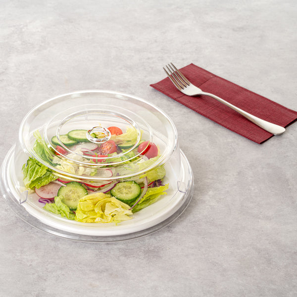 Restaurantware Cater Tek Clear Polycarbonate Plate Cover - 9 1/2" - 10 Count Box