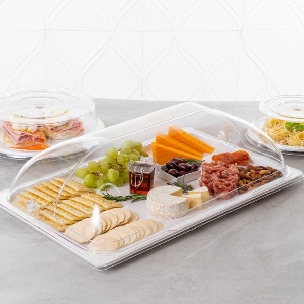 Restaurantware Cater Tek Clear Polycarbonate Plate Cover - Full Size - 21" X 13 1/4" - 10 Count Box