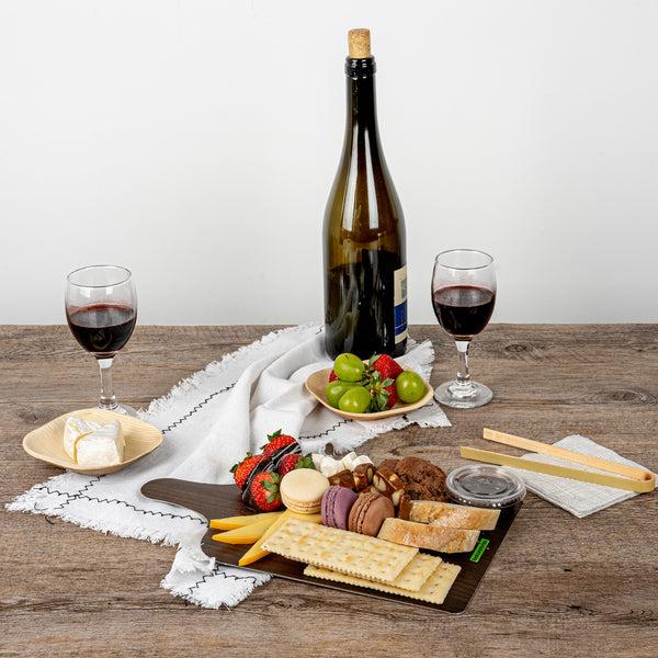 Restaurantware Cater Tek Dark Cheese / Charcuterie Board - Faux Wood - 11 3/4" X 7" - 100 Count Box