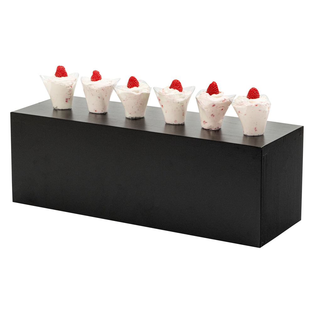 restaurantware Cater Tek Rectangle Black Bamboo Medium Riser - 20 1/2" x 7" x 7" - 1 count box