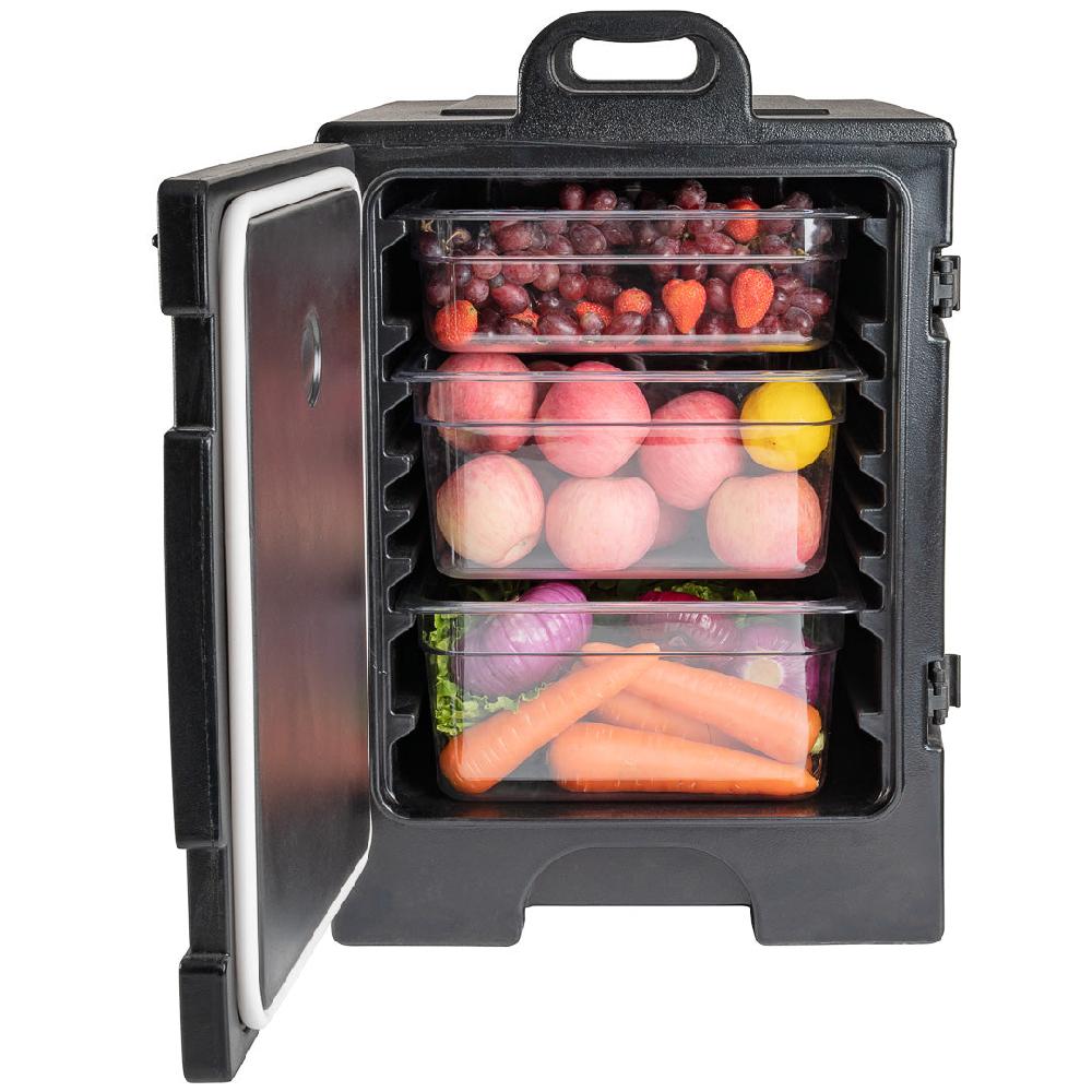 restaurantware Cater Tek Rectangle Black Food Pan Carrier - Insulated Front Loading - 16 3/4" x 24" x 25" - 1 count box