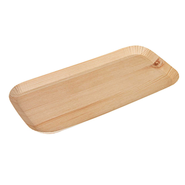 Restaurantware Cater Tek Rectangle Food Tray - Faux Wood - 10 1/2" X 5" - 100 Count Box