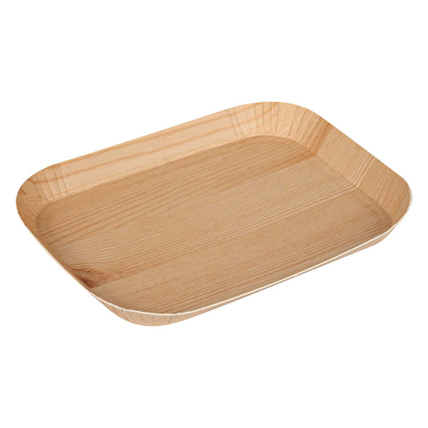 Restaurantware Cater Tek Rectangle Food Tray - Faux Wood - 6 1/2" X 5" - 100 Count Box