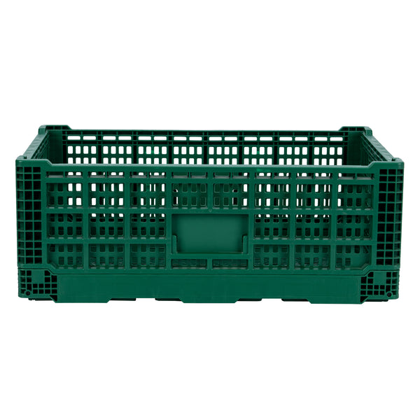 Restaurantware Cater Tek Rectangle Green Plastic 36L Collapsible Milk Crate - Stackable - 23 1/2" X 15 3/4" X 8 1/2" - 1 Count Box