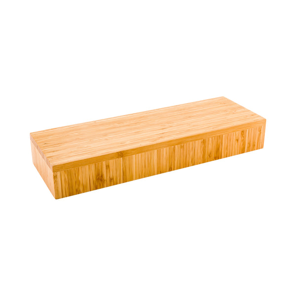 Restaurantware Cater Tek Rectangle Natural Bamboo Short Riser - 20 1/2" X 7" X 3 1/4" - 1 Count Box