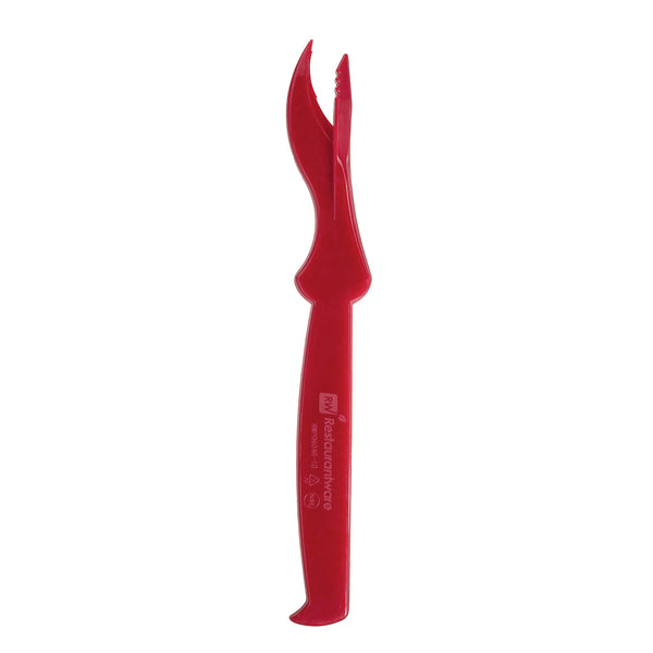 Restaurantware Cater Tek Red Plastic Seafood Sheller - 7 1/2" - 100 Count Box