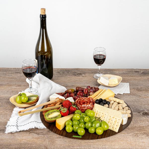 Restaurantware Cater Tek Round Dark Cheese / Charcuterie Board - Faux Wood - 13 3/4" X 13 3/4" - 100 Count Box