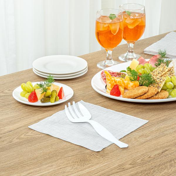 Restaurantware Cater Tek White Plastic Serving Fork - 8 1/2" - 100 Count Box