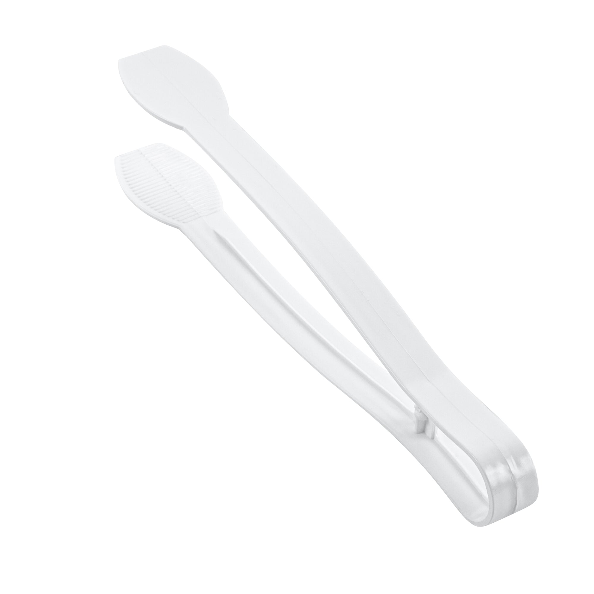 restaurantware Cater Tek White Plastic Tongs - Ridged - 9" - 100 count box