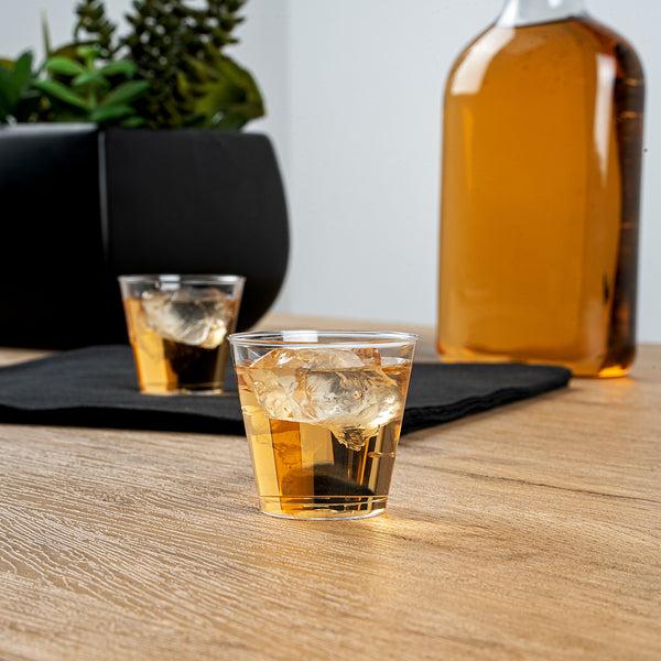 Restaurantware Chef 101 1 Oz Clear Plastic Whiskey Glass - 1 3/4" X 1 3/4" X 1 1/2" - 500 Count Box