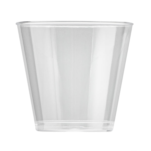 Restaurantware Chef 101 1 Oz Clear Plastic Whiskey Glass - 1 3/4" X 1 3/4" X 1 1/2" - 500 Count Box