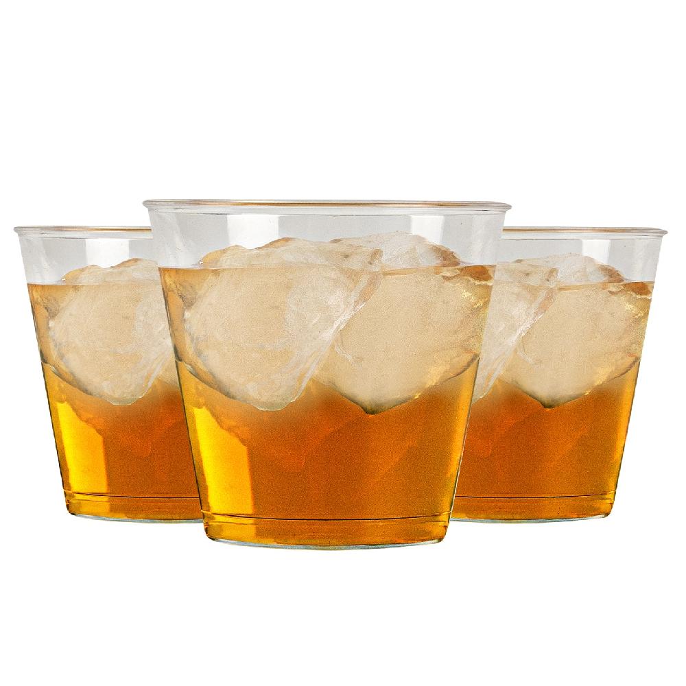 restaurantware Chef 101 1 oz Clear Plastic Whiskey Glass - 1 3/4" x 1 3/4" x 1 1/2" - 500 count box