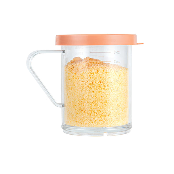 Restaurantware Chef 101 10 Oz Clear Polycarbonate Dredge Spice Shaker - With Rose Medium Lid - 4 3/4" X 3 1/4" X 4" - 1 Count Box