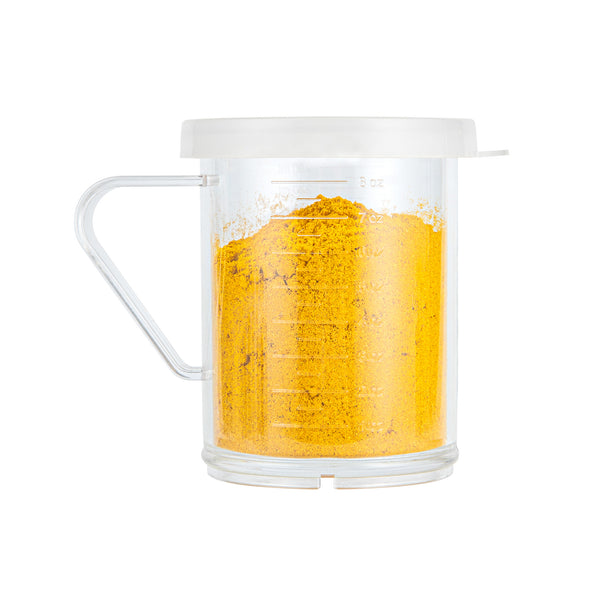 Restaurantware Chef 101 10 Oz Clear Polycarbonate Dredge Spice Shaker - With White Solid Lid - 4 3/4" X 3 1/4" X 4" - 1 Count Box