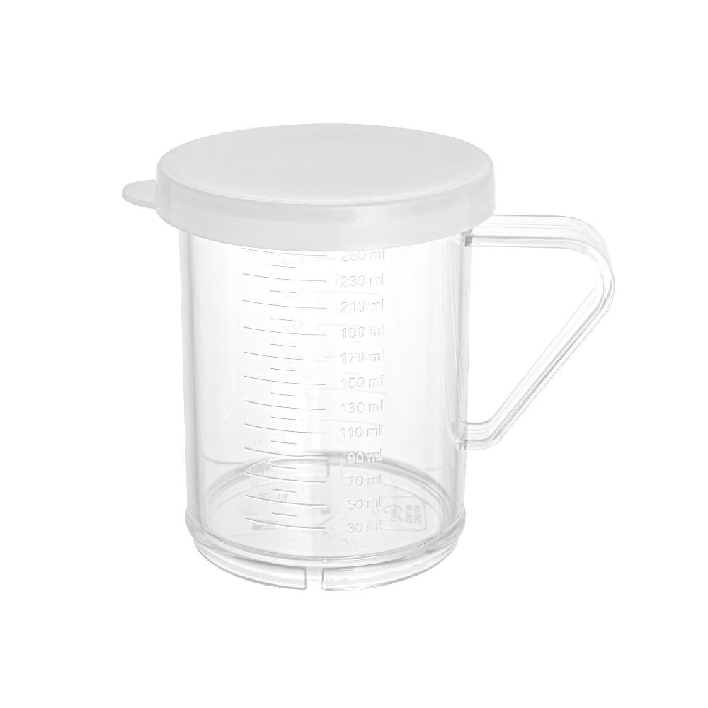 restaurantware Chef 101 10 oz Clear Polycarbonate Dredge Spice Shaker - with White Solid Lid - 4 3/4" x 3 1/4" x 4" - 1 count box