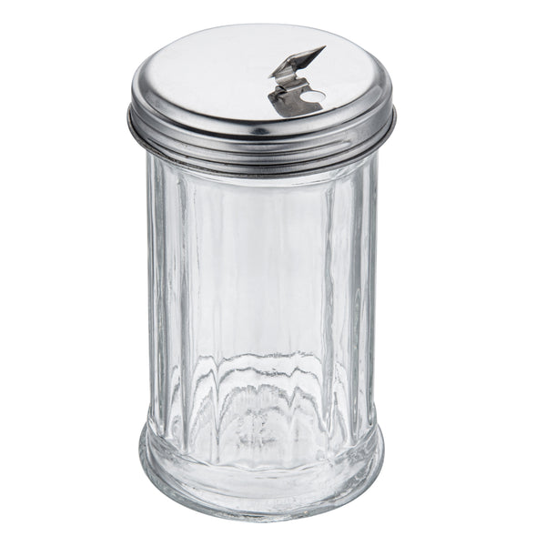 Restaurantware Chef 101 11 Oz Glass Sauce / Sugar Pourer - With Flip Lid - 3" X 3" X 7" - 1 Count Box