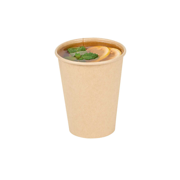 Restaurantware Chef 101 12 Oz Natural Paper Unbleached Coffee Cup - Single Wall - 3 1/2" X 3 1/2" X 4 1/4" - 1000 Count Box