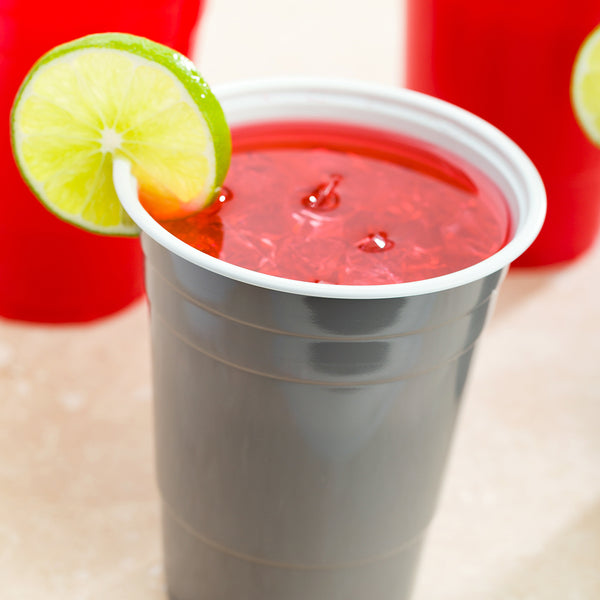 Restaurantware Chef 101 16 Oz Gray Plastic Party Cup - 3 3/4" X 3 3/4" X 4 3/4" - 500 Count Box