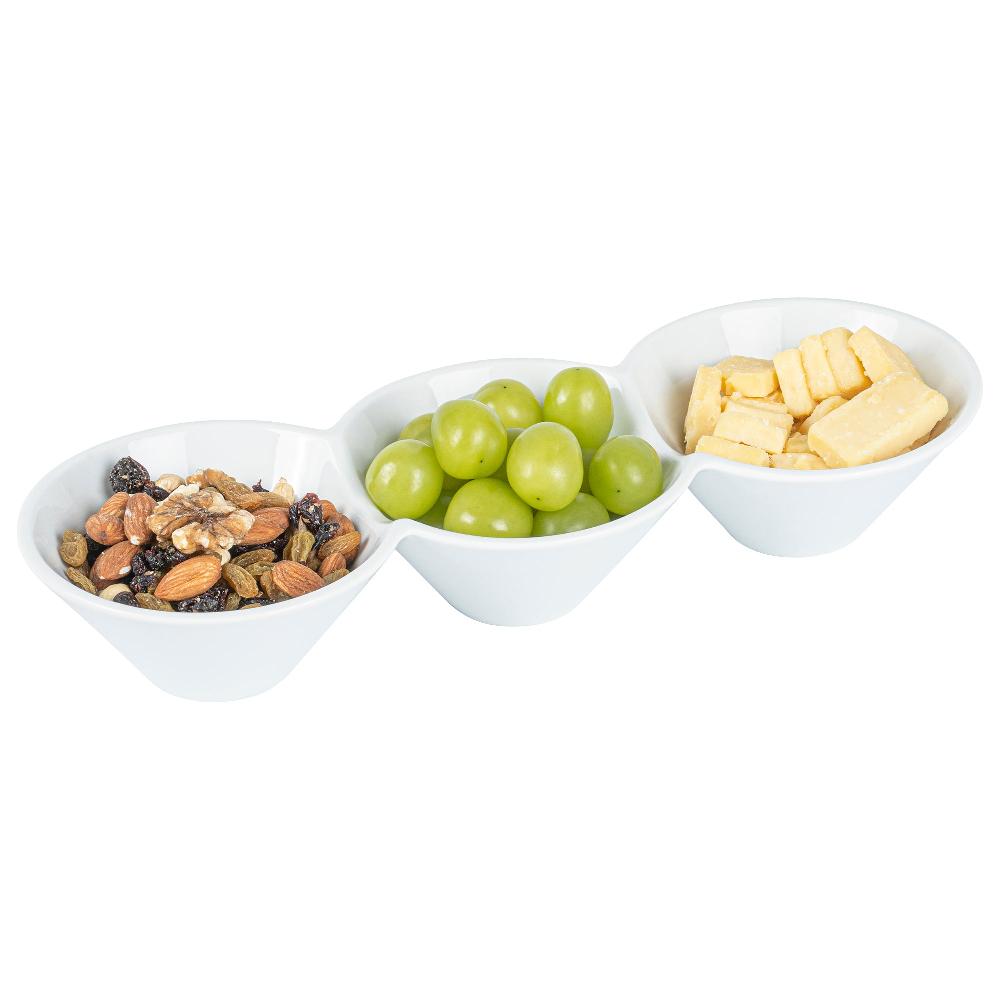 restaurantware Chef 101 18 oz Round White Porcelain Modern Bowl Set - 13 1/2" x 5" x 2 1/4" - 1 count box