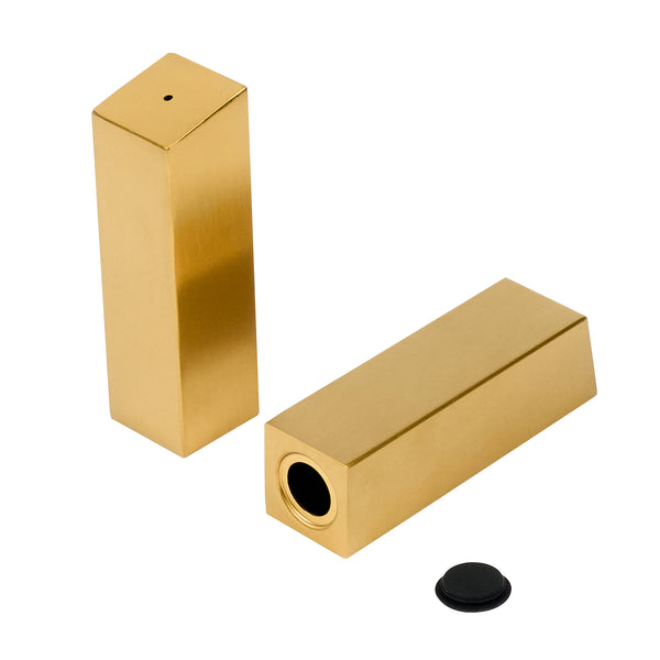 Restaurantware Chef 101 2 Oz Gold Stainless Steel Rectangular Salt And Pepper Shaker Set - 1" X 1" X 3 1/4" - 1 Count Box