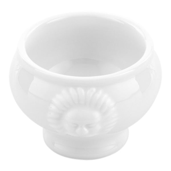 Restaurantware Chef 101 2 Oz Round White Porcelain Lion Head Mini Bowl - 2" X 2" X 1 3/4" - 10 Count Box