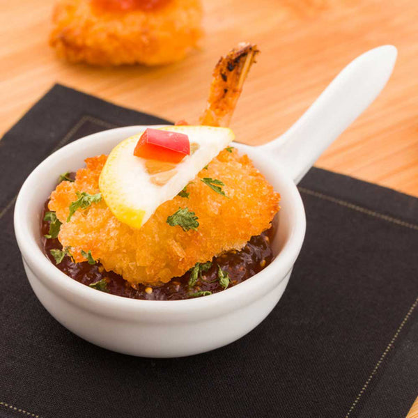 Restaurantware Chef 101 2 Oz Round White Porcelain Mini Sauce Pan - 2 1/4" X 2 1/4" X 3/4" - 10 Count Box