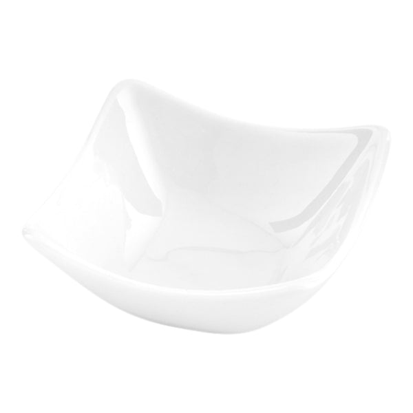 Restaurantware Chef 101 2 Oz Square White Porcelain Mini Cocktail Bowl - 3" X 3" X 1 1/4" - 10 Count Box