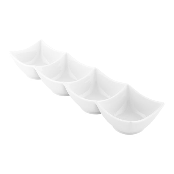 Restaurantware Chef 101 24 Oz Square White Porcelain Cocktail Bowl Set - 14 3/4" X 3 3/4" X 2 1/4" - 1 Count Box