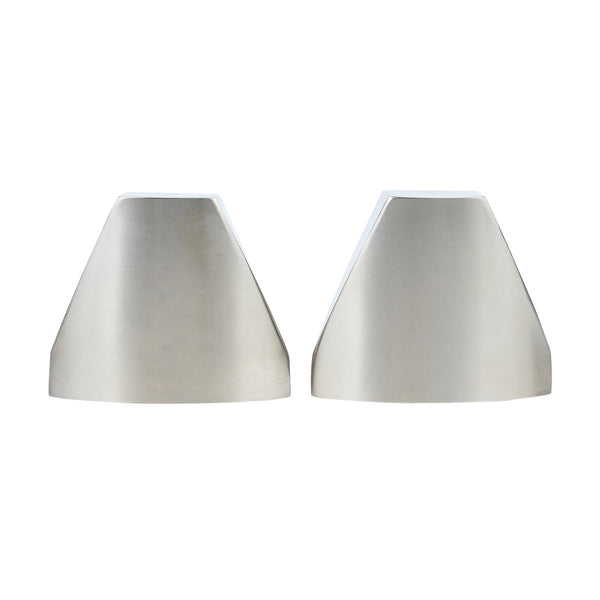 Restaurantware Chef 101 3 Oz Silver Stainless Steel Wedge Salt And Pepper Shaker Set - 3 1/4" X 1" X 2 3/4"