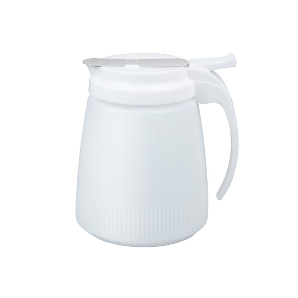 Restaurantware Chef 101 32 Oz White Plastic All Purpose / Syrup Dispenser - 5 1/2" X 4 1/2" X 5 3/4" - 10 Count Box
