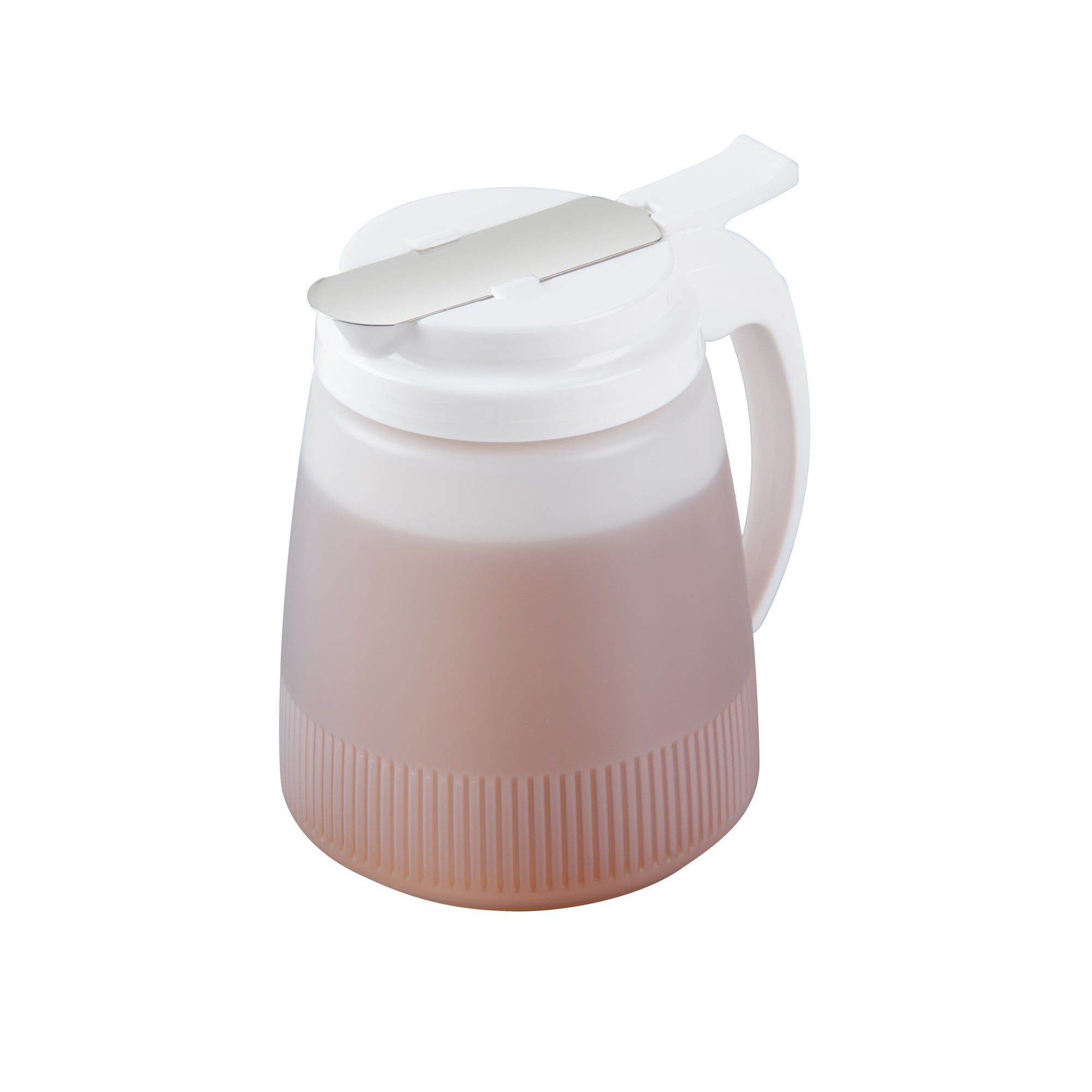 restaurantware Chef 101 32 oz White Plastic All Purpose / Syrup Dispenser - 5 1/2" x 4 1/2" x 5 3/4" - 10 count box