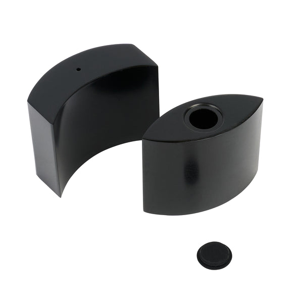 Restaurantware Chef 101 4 Oz Black Stainless Steel Embracing Salt And Pepper Shaker Set - 2.3 Oz/2.1 Oz - 2 1/2" X 2" X 1 3/4" - 1 Count Box
