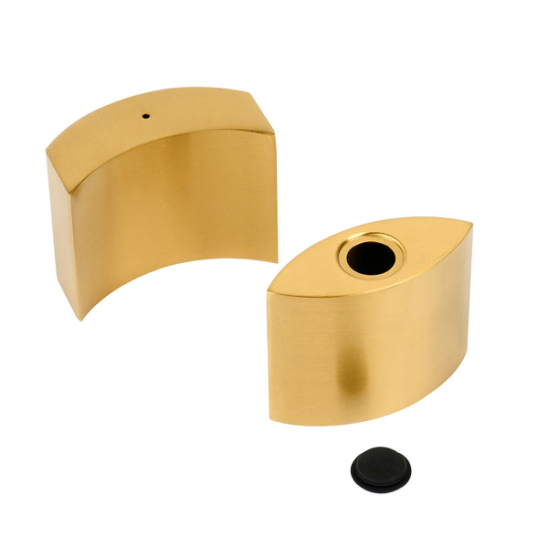 Restaurantware Chef 101 4 Oz Gold Stainless Steel Embracing Salt And Pepper Shaker Set - 2.3 Oz/2.1 Oz - 2 1/2" X 2" X 1 3/4" - 1 Count Box