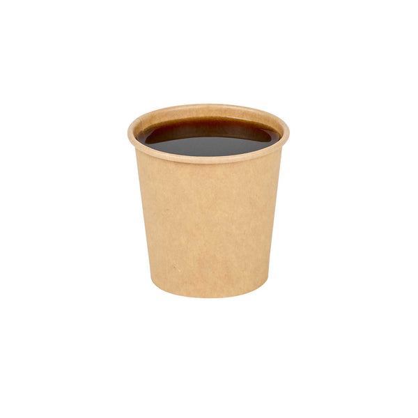 Restaurantware Chef 101 4 Oz Natural Unbleached Paper Coffee Cup - Single Wall - 2 1/2" X 2 1/2" X 2 1/2" - 1000 Count Box