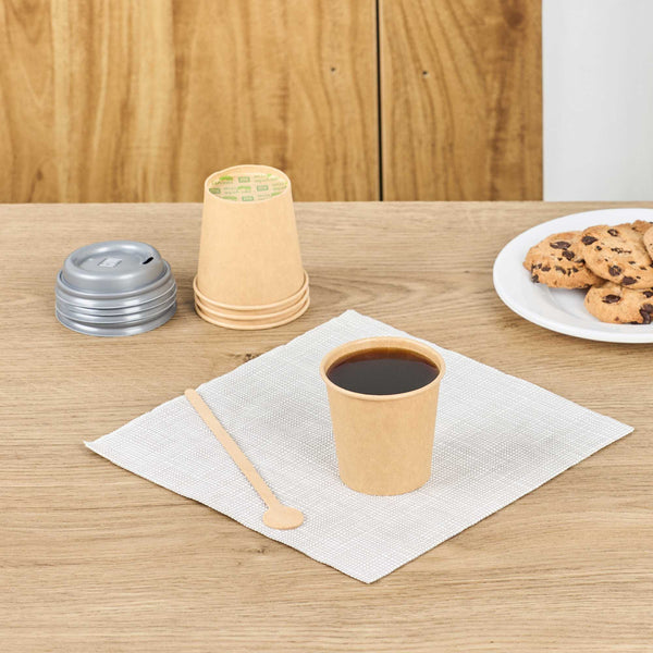 Restaurantware Chef 101 4 Oz Natural Unbleached Paper Coffee Cup - Single Wall - 2 1/2" X 2 1/2" X 2 1/2" - 1000 Count Box