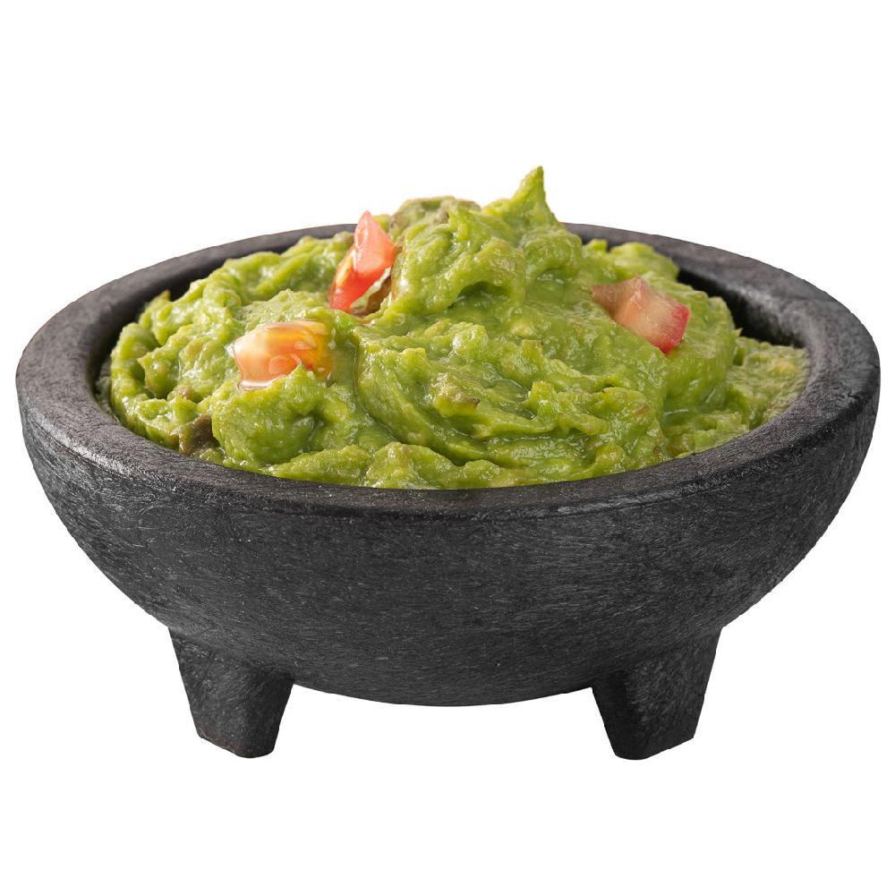 restaurantware Chef 101 4 oz Round Black Thermal Plastic Molcajete Bowl - 4" x 4" x 1 1/2" - 10 count box
