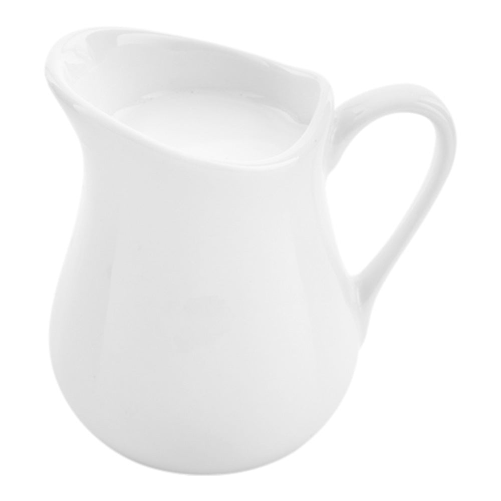 restaurantware Chef 101 4 oz Round White Porcelain Classic Cream Cup - 3" x 2 1/2" x 3 1/4" - 1 count box