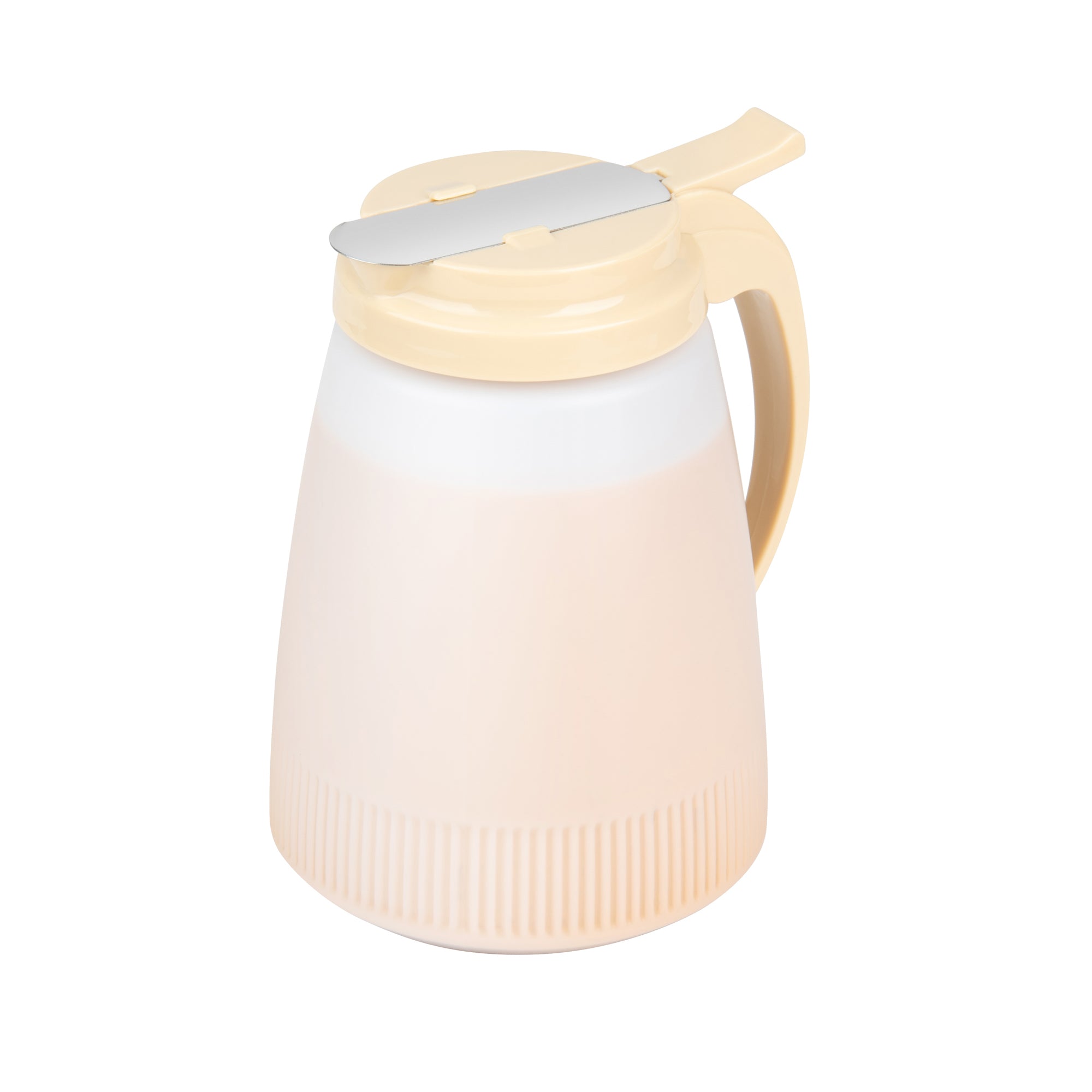 restaurantware Chef 101 48 oz Beige Plastic All Purpose / Syrup Dispenser - 5 3/4" x 5" x 6 3/4" - 10 count box