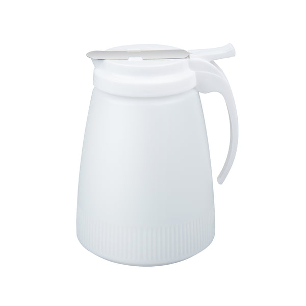 Restaurantware Chef 101 48 Oz White Plastic All Purpose / Syrup Dispenser - 5 3/4" X 5" X 6 3/4" - 10 Count Box